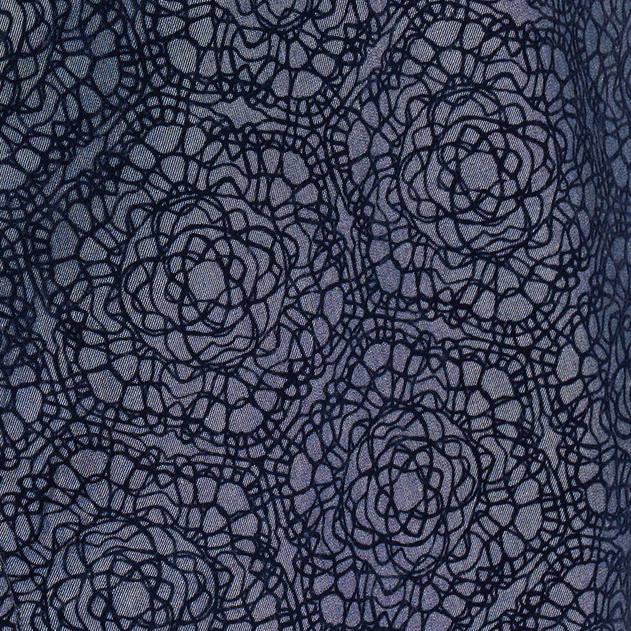 CHAMBRAY FLOCCATO CON PATTERN GEOMETRICO