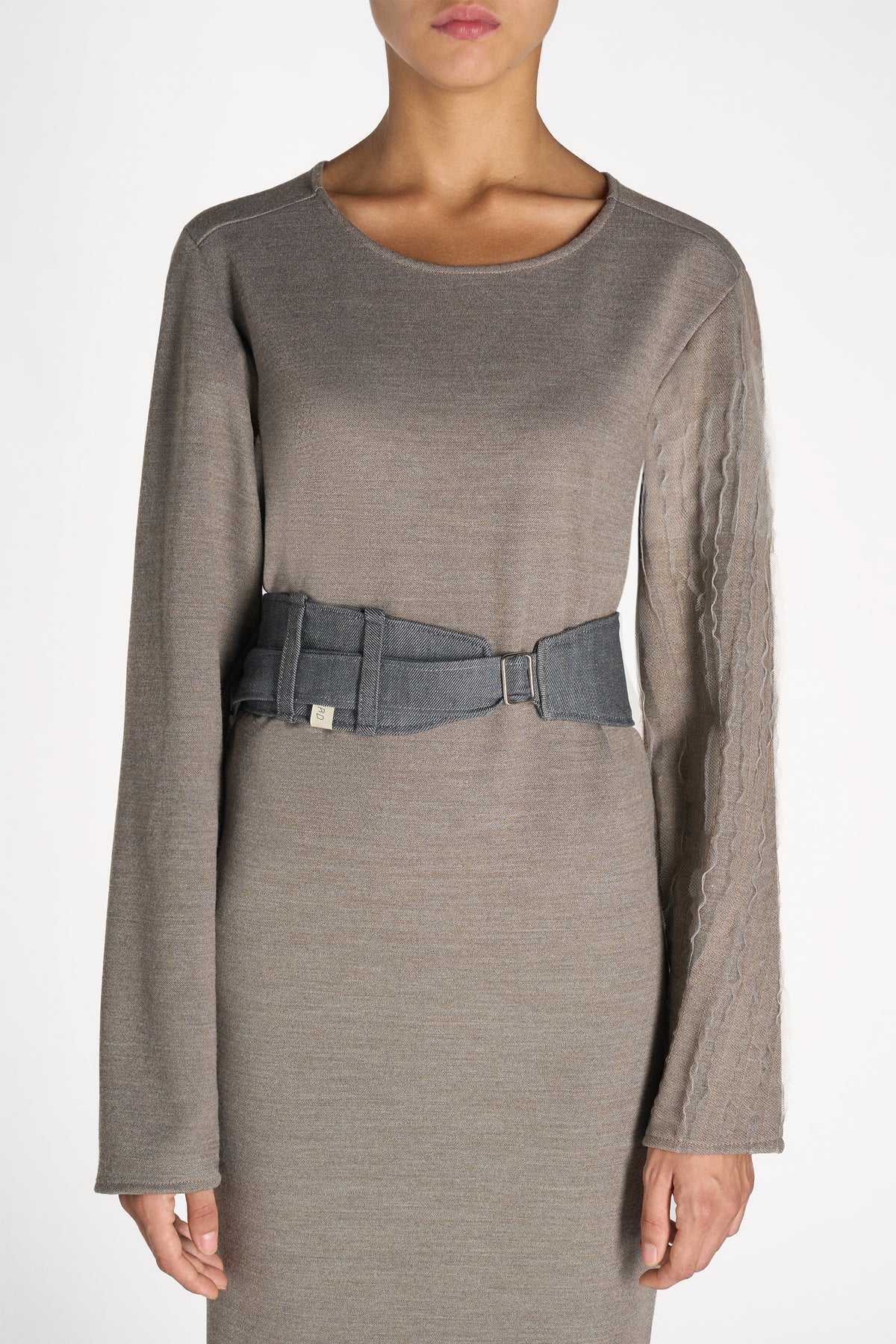 CINTURA REGOLABILE IN DENIM GRIGIO