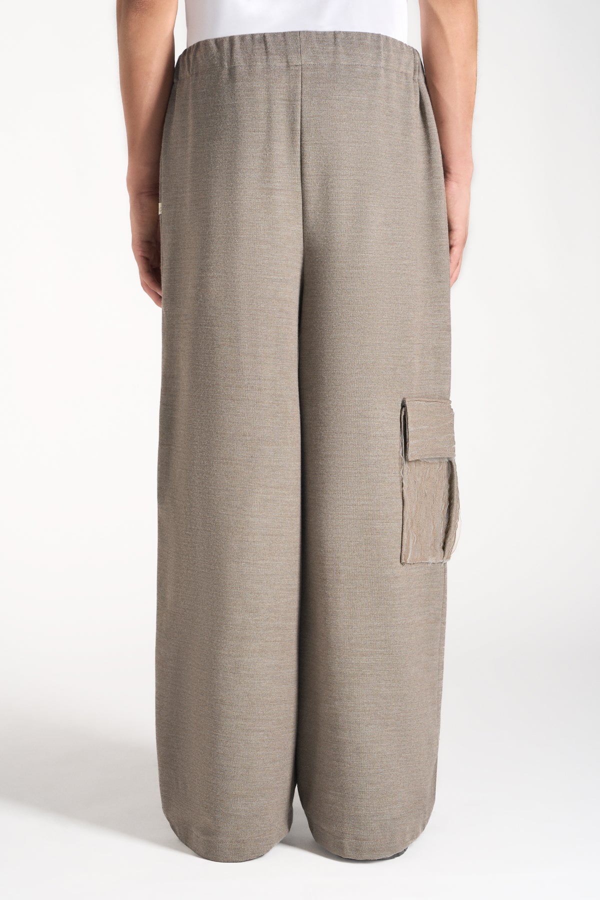 PANTALONE CARGO IN JERSEY MISTO LANA CON TASCA SLASHING
